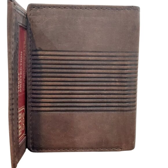 Men's Genuine Leather Wallet Tri-fold with RFID - Picture 1 of 6